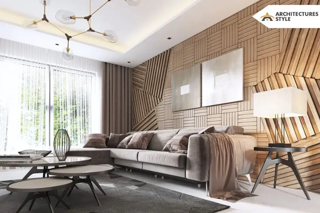 Beautifully crafted wooden wall paneling in a modern home